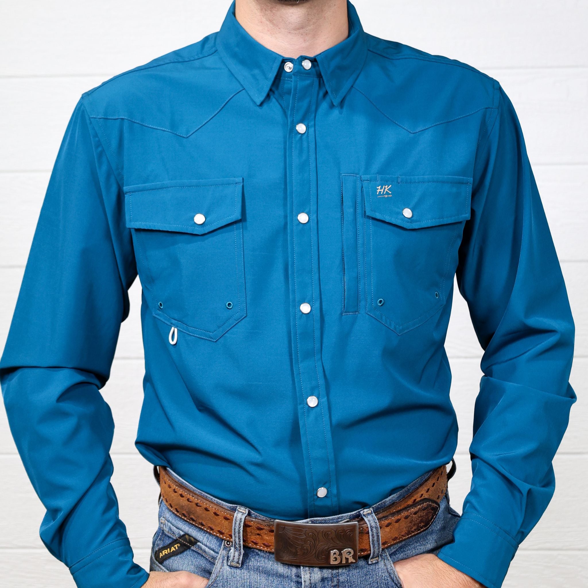 The Tie Down Performance Shirt- Teal – Hornknot & brkwy